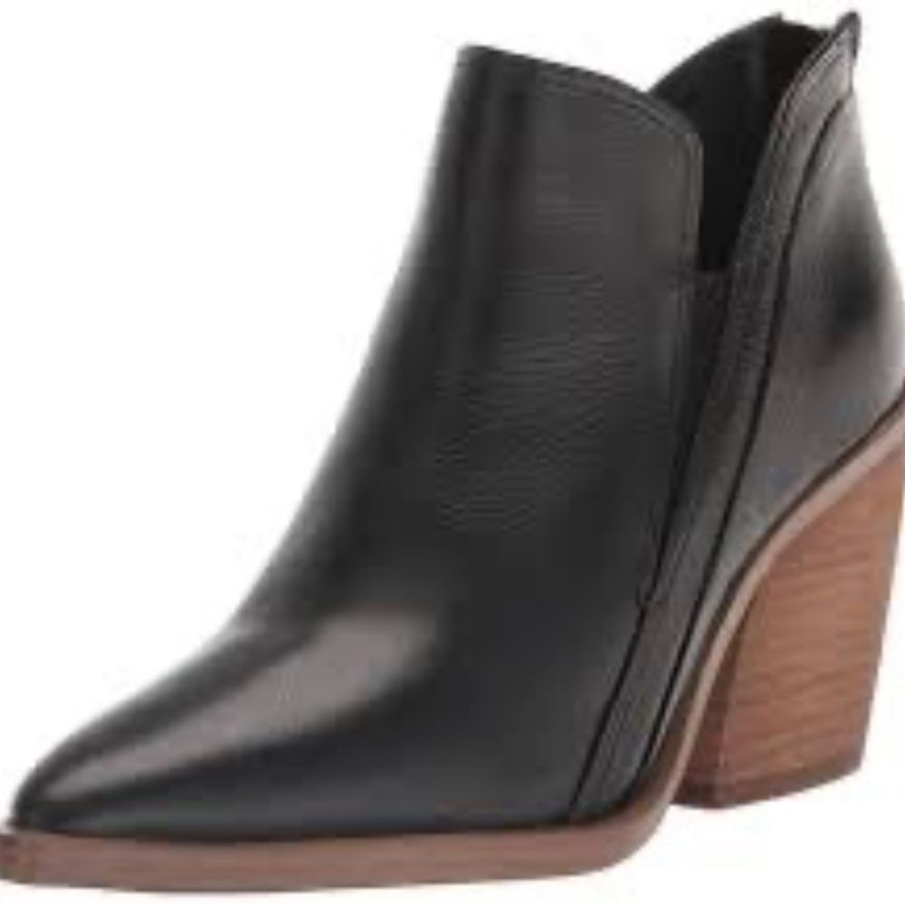 Vince Camuto Gradina Black Leather Ankle Boots Sz 10‎